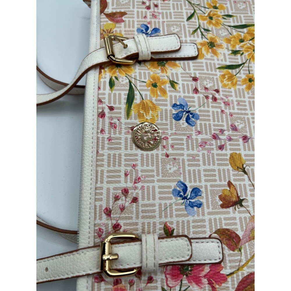 Anne Klein Floral Tote Bag White Multicolor Shoulder Purse Spring Summer - Picture 9 of 16